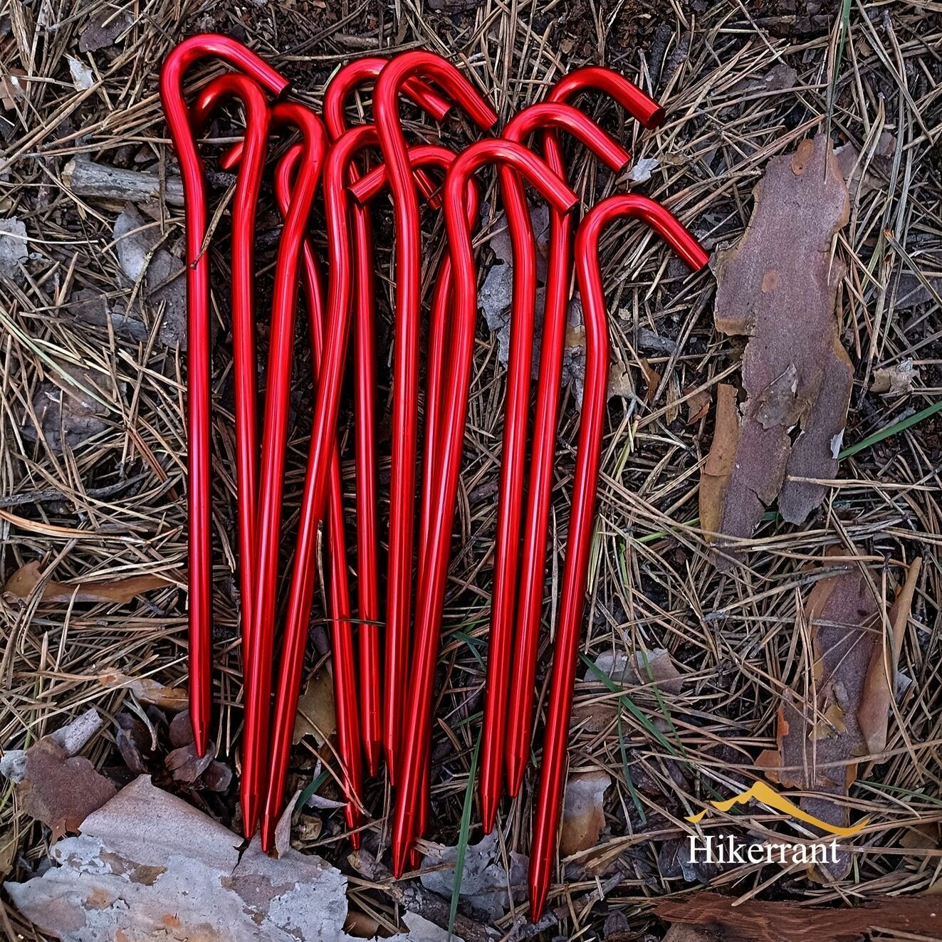 Алюминиевые колышки-крючки для палатки 18 см 10 шт. Цвет Красный