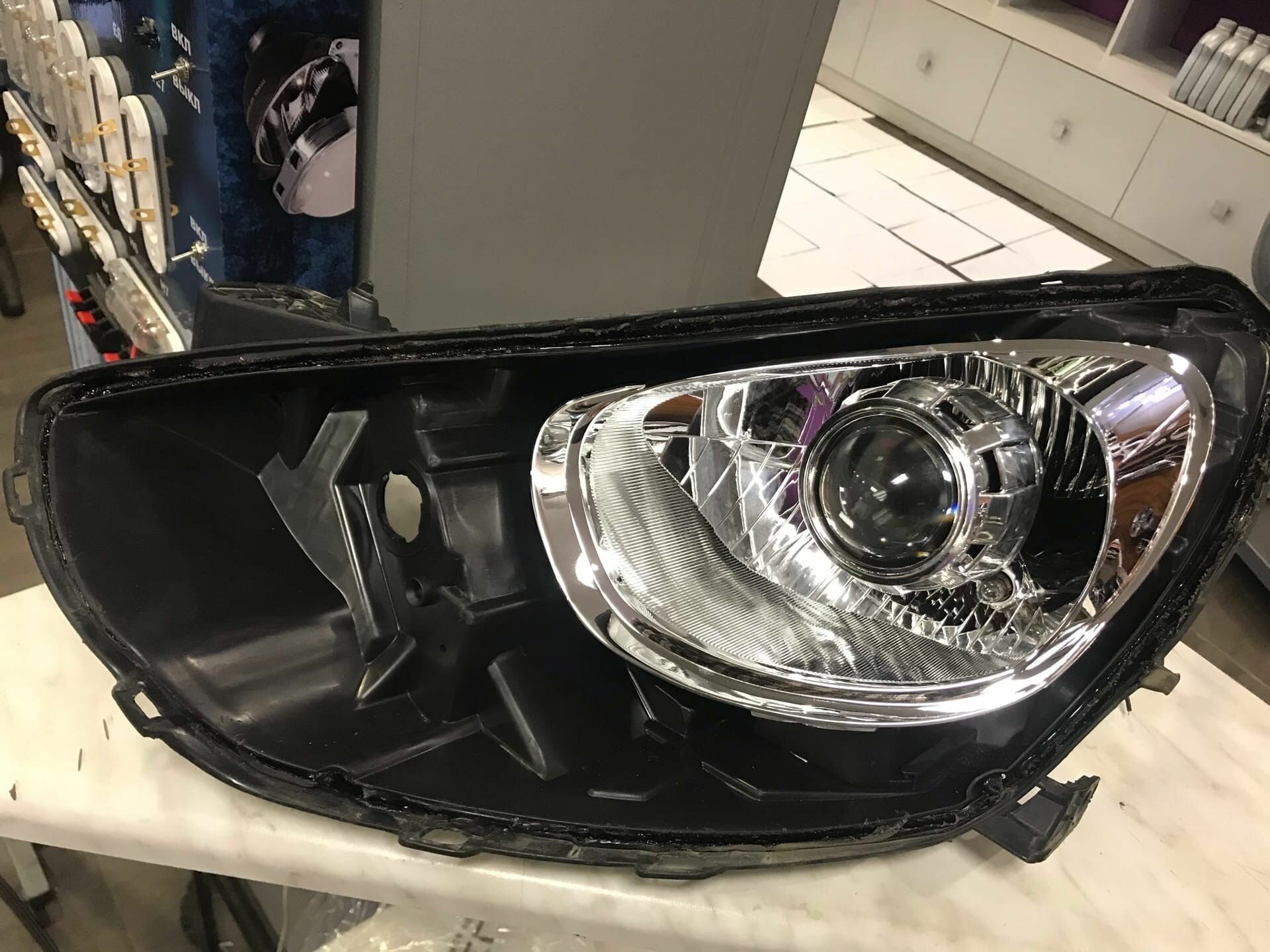 Светодиодные Bi-led модули для Hyundai Solaris в рефлектор вместо H4 (комплект) линзы в фары Солярис — фото 10