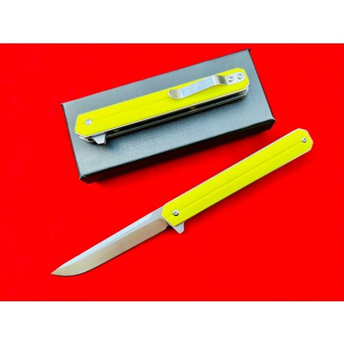 Нож складной флиппер Five Pro Москит classic сталь D2, желтый складной нож five pro флиппер urban tanto сталь d2