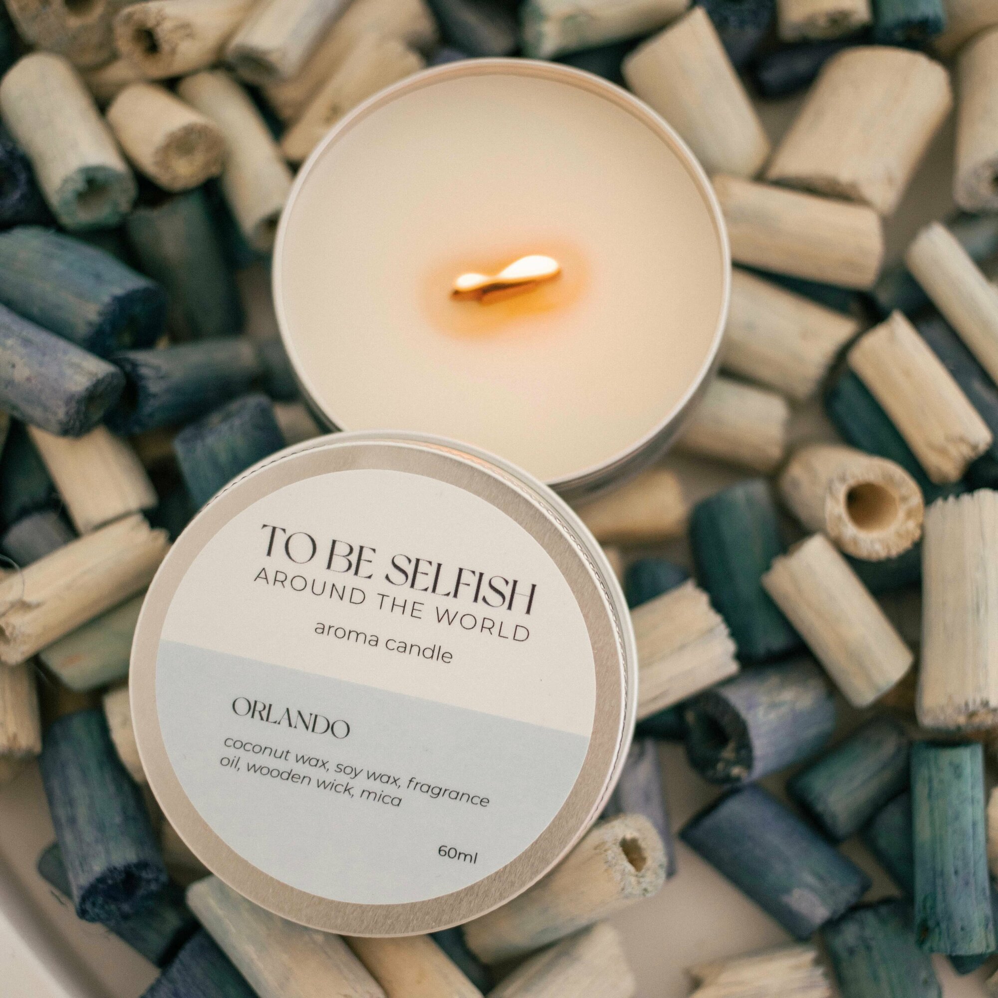 Арома-свечи to be selfish "Orlando" с ароматом молочного коктейля, 60 мл