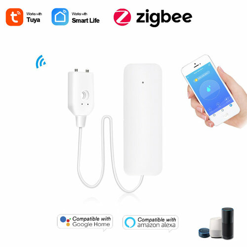 Датчик протечки воды ZigBee Wi-Fi датчик утечки воды tuya zigbee индукционный датчик перелива воды с push уведомлением wi fi работает с приложением