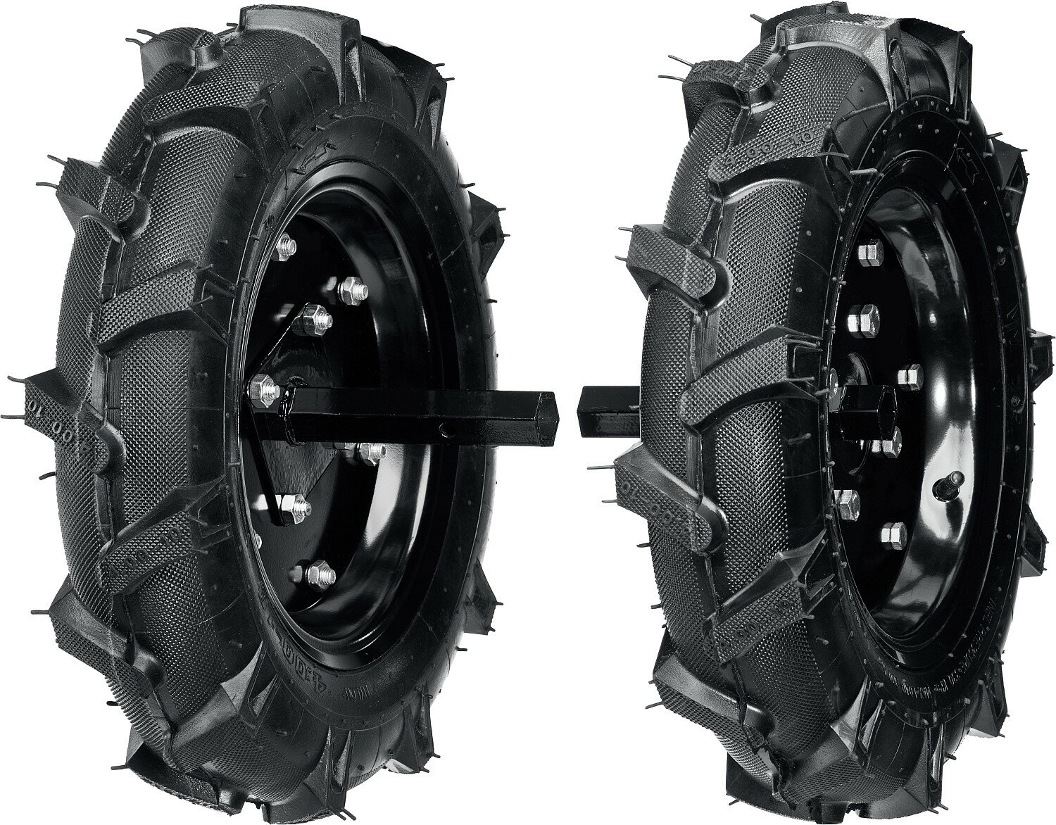 фото STEHER 4.00-10, 2 шт, пневматические колеса с осями для мотоблоков (777106-1)