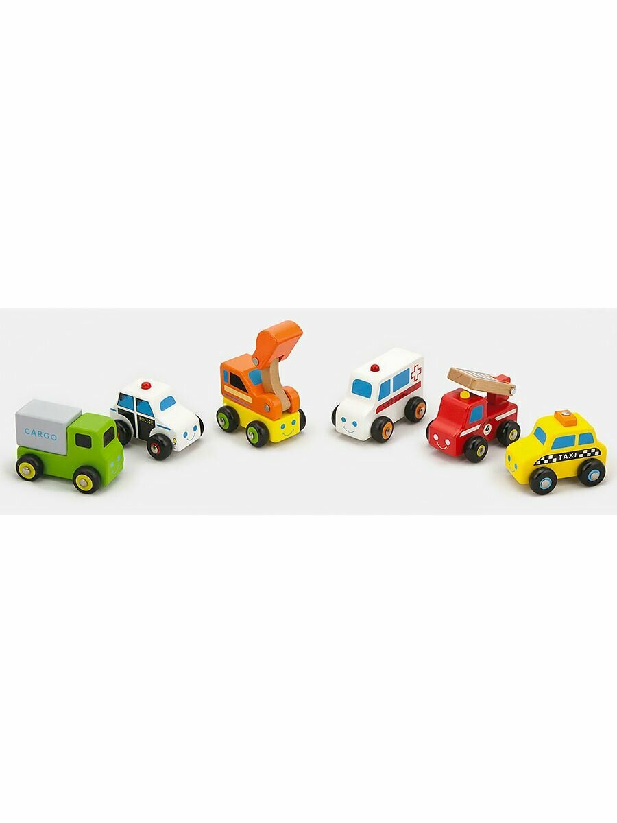 Игровой набор Viga Toys Мини-машинки, 6 шт. (59621) - фото №2