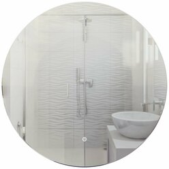Зеркало в ванную KVVgroup Alone Cerhio 70*70 с ориольной Led-подсветкой подсветкой (настенное для ванной, влагостойкое с сенсорным управлением, интерьерное, прямоугольное, холодная подсветка 6000К)