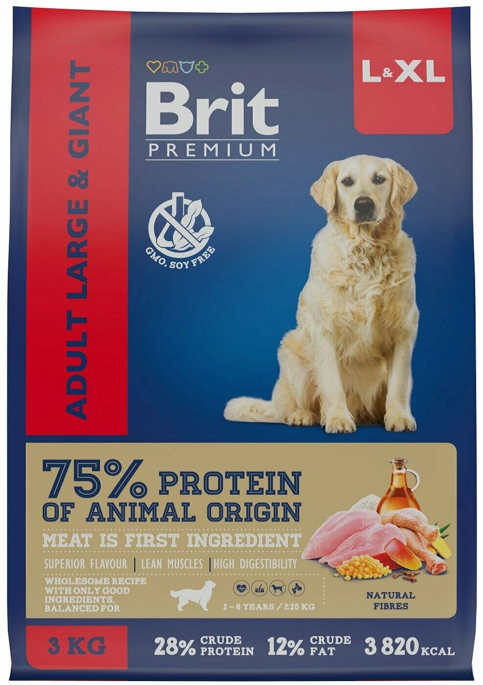 Brit / Сухой корм для собак Brit Premium Dog Adult Large and Giant с курицей 3кг 2 шт