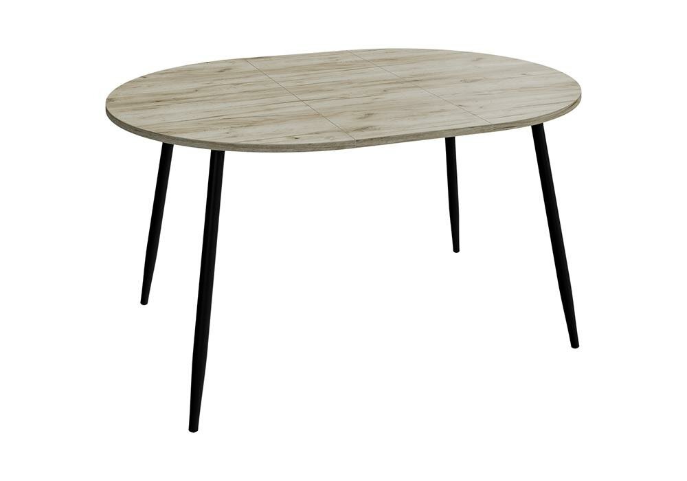 фото Стол раздвижной Нонтон Луна белый / дуб крафт белый 150x110x75 см