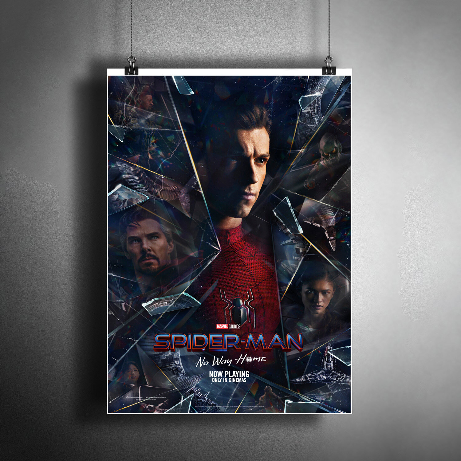 Постер плакат для интерьера "Фильм: Человек-паук: Нет пути домой. Spider-Man: No Way Home (2021). Комиксы Марвел" / A3 (297 x 420 мм)