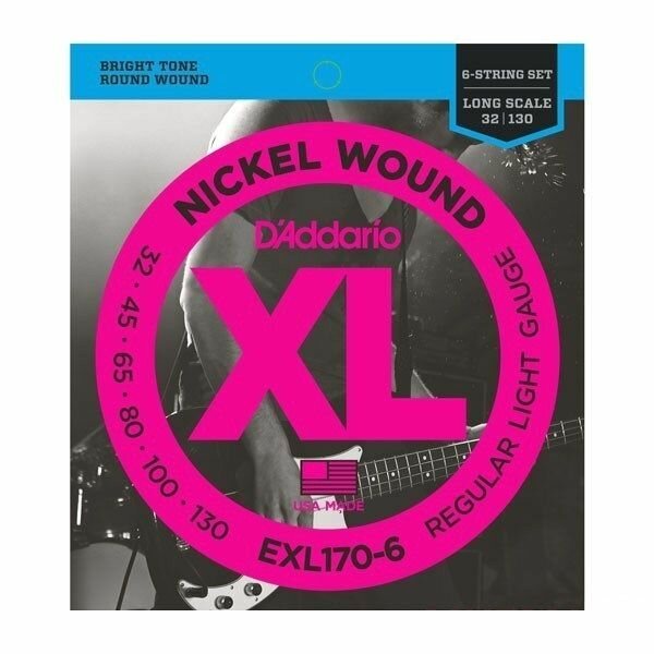 D'Addario EXL170-6 Струны для 6-ти струнной бас гитары, Light, 32-130