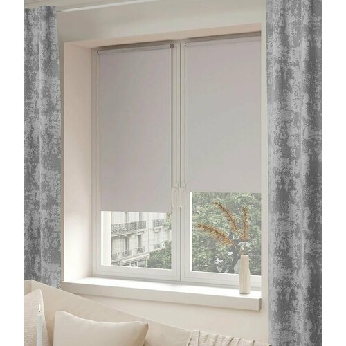 Рулонная штора на окно Лайт 98х175 см, светло-серый. Рулонные жалюзи для комнаты, спальни, кухни, детской, гостинной