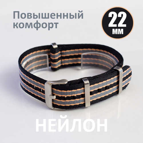 Ремешок NATO Strap, , серый, черный