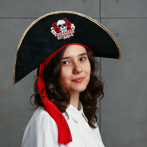 фото Шляпа пирата «настоящая королева пиратов» (комплект из 3 шт) страна карнавалия