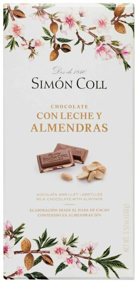 Шоколад Simon Cool Молочный с миндалем 100г 1шт