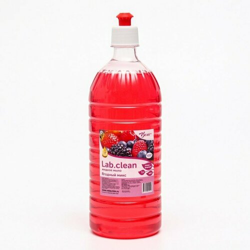 Жидкое мыло красное Ягодный микс, крышка дозатор, 0,5 л (комплект из 14 шт)