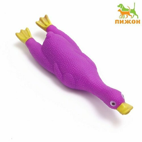 Игрушка пищащая Летящая утка для собак, 24 x 7 см, фиолетовая (комплект из 7 шт)
