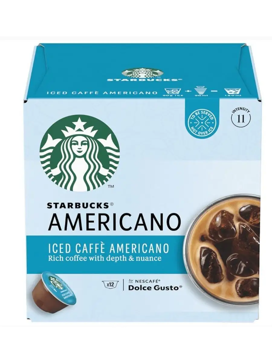 Кофе в капсулах Nescafe Dolce Gusto Starbucks Iced Caffe Americano, 12 капсул х 1 уп