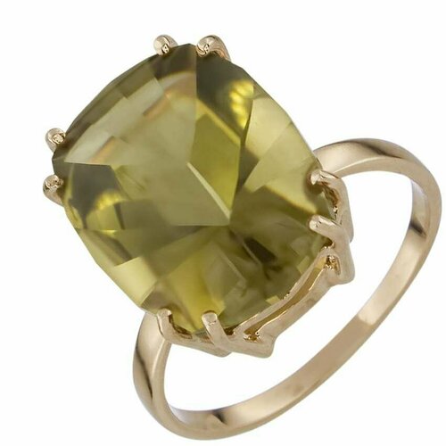 фото Кольцо aloris, желтое золото, 585 проба, кварц, размер 18 aloris jewelry