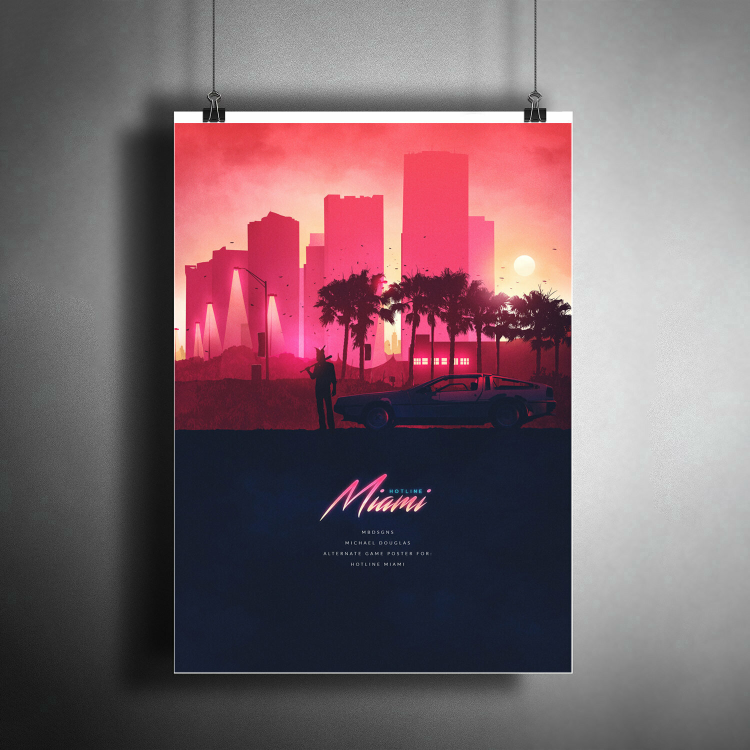 Постер плакат для интерьера "Компьютерная игра: Hotline Miami. Игра Хотлайн Маями" / Декор дома офиса комнаты квартиры A3 (297 x 420 мм)
