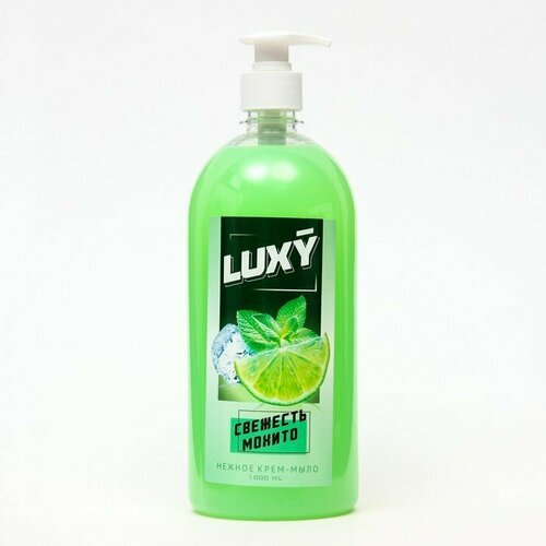 Крем-мыло жидкое Luxy свежесть мохито с дозатором, 1 л (комплект из 7 шт)