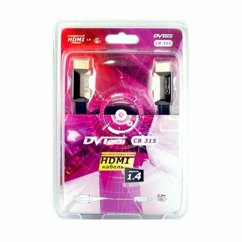 Кабель HDMI 1.4, flat , 3m DVTech CB315