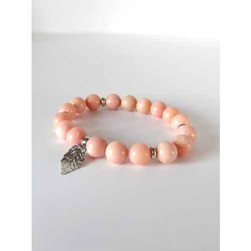 Браслет, опал, 1 шт., размер 18 см., размер one size, диаметр 9 см., розовый