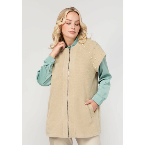 фото Жилет bianka modeno, размер 52, бежевый