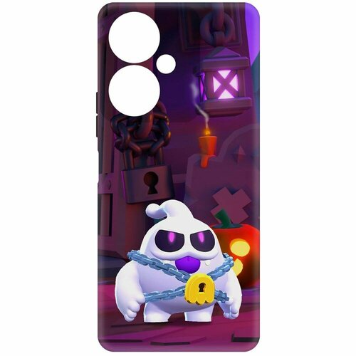 Чехол-накладка Krutoff Soft Case Brawl Stars - Призрак Скуик для Vivo Y27 4G черный чехол накладка krutoff soft case brawl stars ворон феникс для vivo y27 4g черный