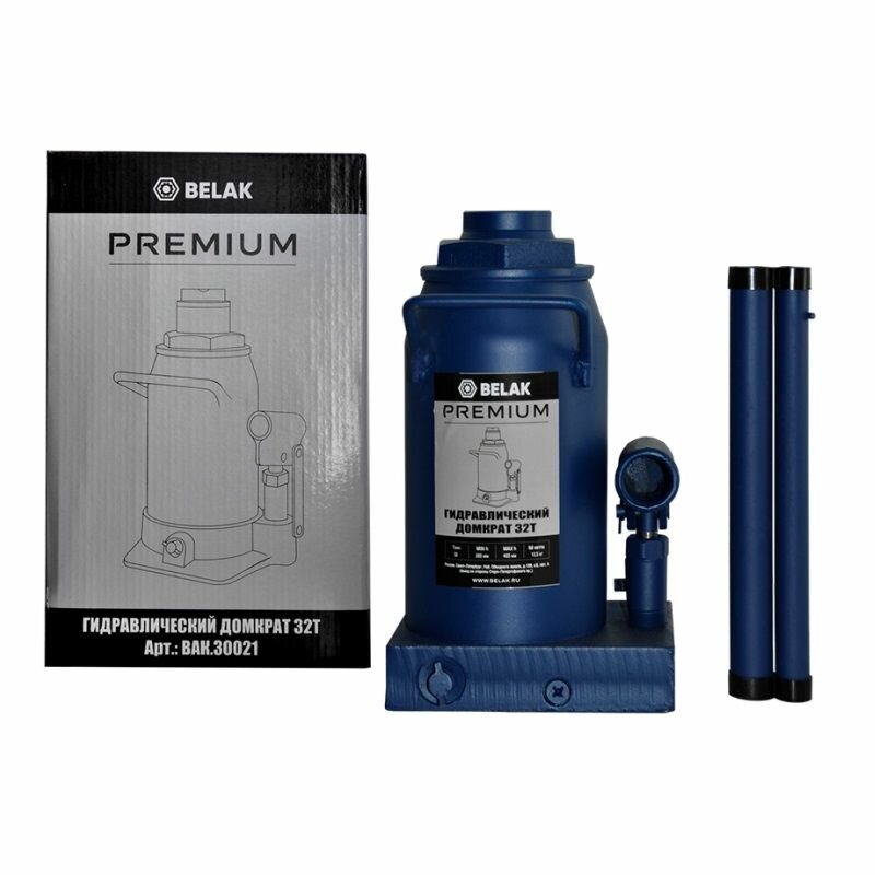 Домкрат бутылочный гидравлический БелАК BAK.30021 (32 т) синий