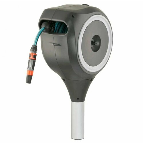 Катушка со шлангом напольная автоматическая Gardena RollUp M 20М белый, черный, белый