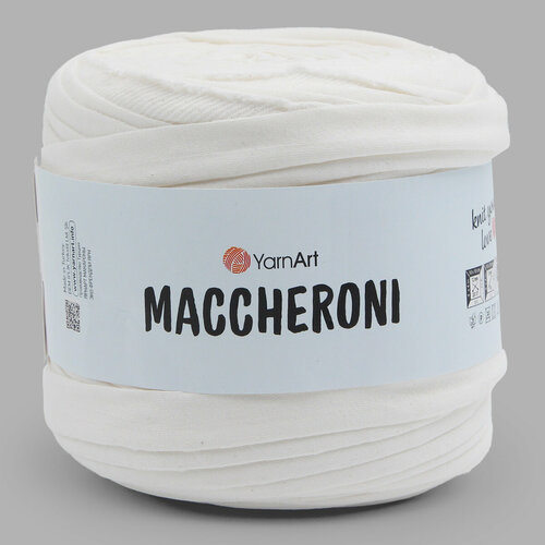Пряжа для вязания YarnАrt 'Maccheroni' 600гр +/-100 (90% восстановленный хлопок, 10% полиэстер) (3 молочный), 2 мотка