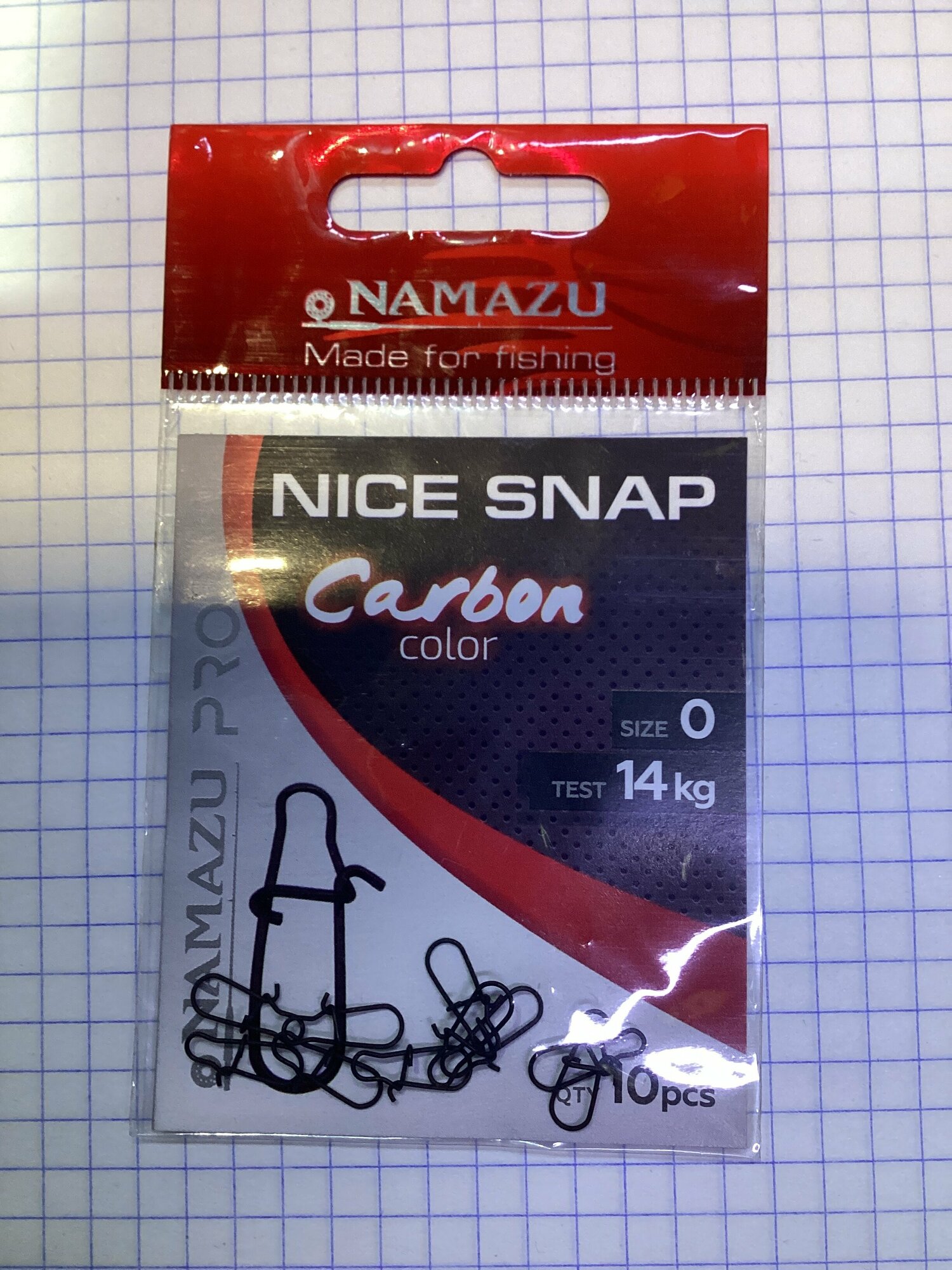 Карабин Namazu Pro NICE SNAP цв. Carbon р. 0 test-14 кг уп. 10 шт.