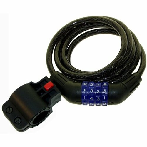 Замок 5-230170 вело кодовый (4 разряда) 8х1500мм полупрозр. (10) M-WAVE