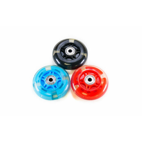 фото Колесо для детского самоката, 80мм, с подшипниками abec 7, заднее, светящееся, пластик trix