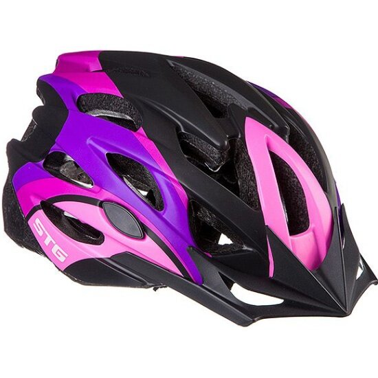 Шлем Stg MV29-A, размер L(58-61см), розовый/фиолетовый/черный