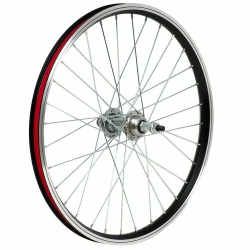 фото Колесо в сборе 20" задн, дв. ал. обод 32 отв, втулка на пром подшип сталь, гайка, под трещ. х98417 ajax