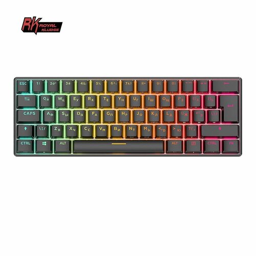 Беспроводная клавиатура Royal Kludge RK61 RGB Черная синие свитчи 685600₽