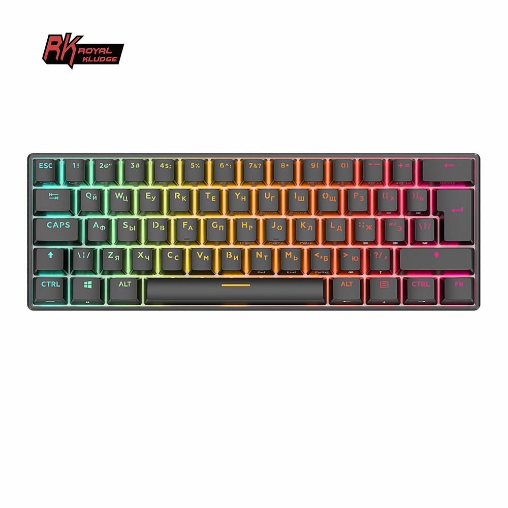 Беспроводная клавиатура Royal Kludge RK61 RGB Черная (синие свитчи)