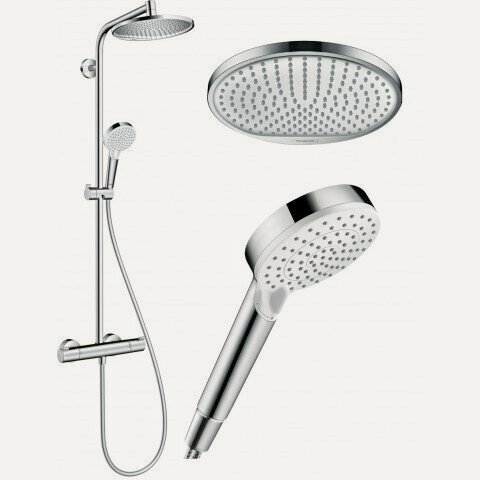 Изображение товара Душевая система с термостатом Hansgrohe Crometta S 240 1jet Showerpipe хром глянец 27267000