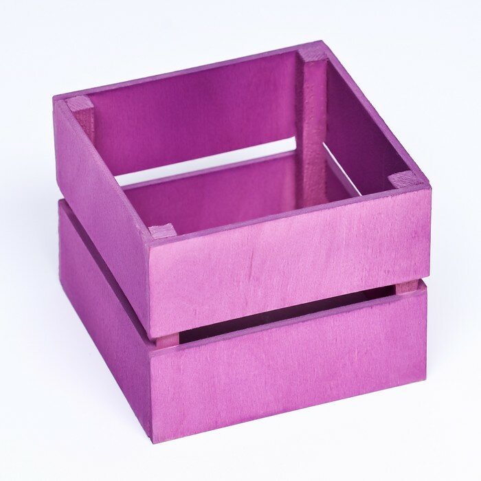 Ящик реечный № 5 фиолетовый, 11 х 11,5 х 9 см - фотография № 2
