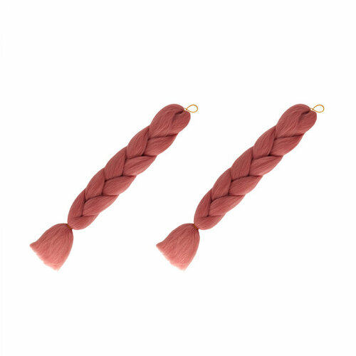 Канекалон коса 60 см, цвет пыльно-розовый (Набор 2 шт.) лямки для рюкзака 60 см 2 шт цвет розовый мрамор