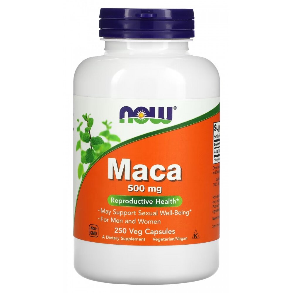 NOW Maca, 500 мг / 250 капсул вегетарианских