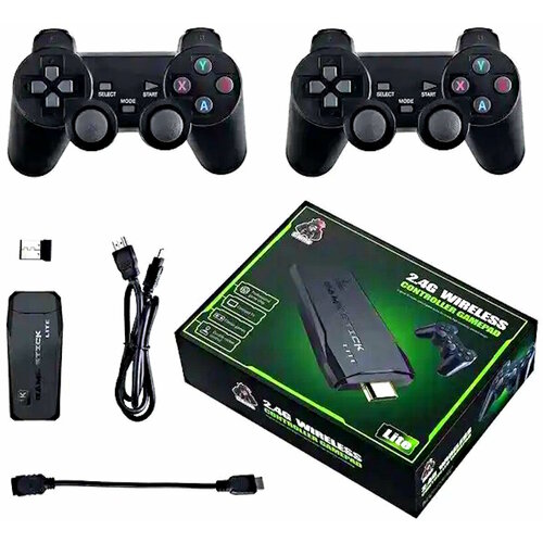 Игровая приставка Game Stick Lite 64Gb HDMI 4K M-8 15000 встроенных игр 2 беспроводных геймпада Черная 249000₽