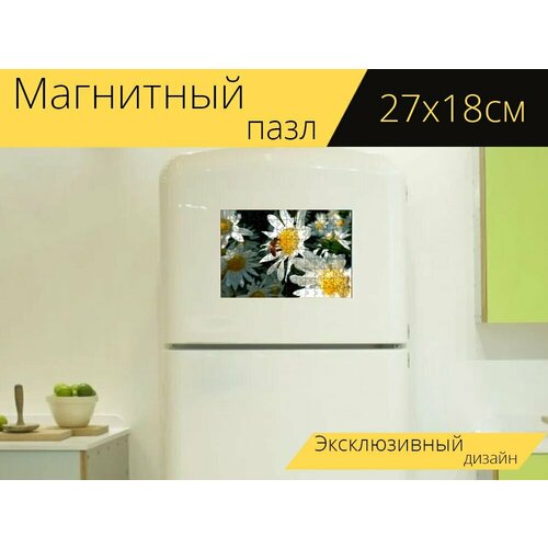 Магнитный пазл Пчела, цветы, цветочная пыльца на холодильник 27 x 18 см. магнитный пазл цветок пчела цветочная пыльца на холодильник 27 x 18 см
