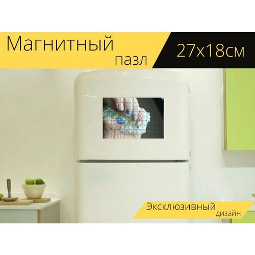 Магнитный пазл Маникюр, гвозди, дизайн ногтей на холодильник 27 x 18 см. магнитный пазл ногти маникюр лак для ногтей на холодильник 27 x 18 см