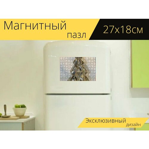 Магнитный пазл Стекло, рождество, рождественская елка на холодильник 27 x 18 см. магнитный пазл рождество рождественская елка игрушки на елку на холодильник 27 x 18 см