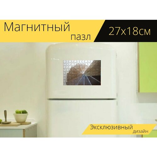 Магнитный пазл Винтовая лестница, лестница, древесина на холодильник 27 x 18 см. магнитный пазл архитектуры лестница шаги на холодильник 27 x 18 см