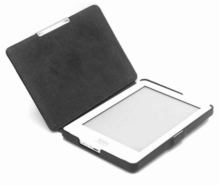 Чехол-обложка MyPads для электронной книги Kobo Glo черный кожаный — фото 4