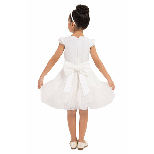 фото Платье pamina, нарядное, размер 116, бежевый