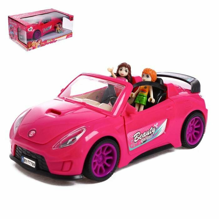 Машина для кукол КНР "Мечта" свет, звук, аксессуары, цвет розовый (7896)