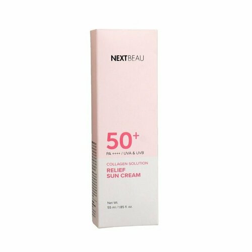 Солнцезащитный омолаживающий крем NEXTBEAU с коллагеном SPF 50+ / PA++++, 55 мл (комплект из 2 шт) солнцезащитные средства nextbeau солнцезащитный омолаживающий крем с коллагеном spf 50 pa