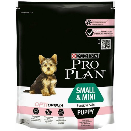 Pro Plan / Сухой корм для щенков Pro Plan Optiderma Small&Mini Puppy Sensitive Skin для мелких пород для здоровья кожи и шерсти с лососем 700г 1 шт